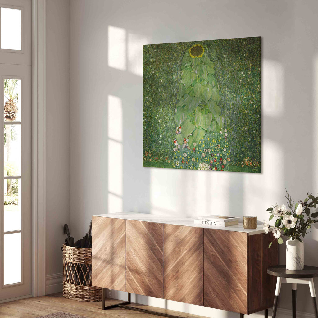 Klimt Sunflower Golden Floral Canvas Print