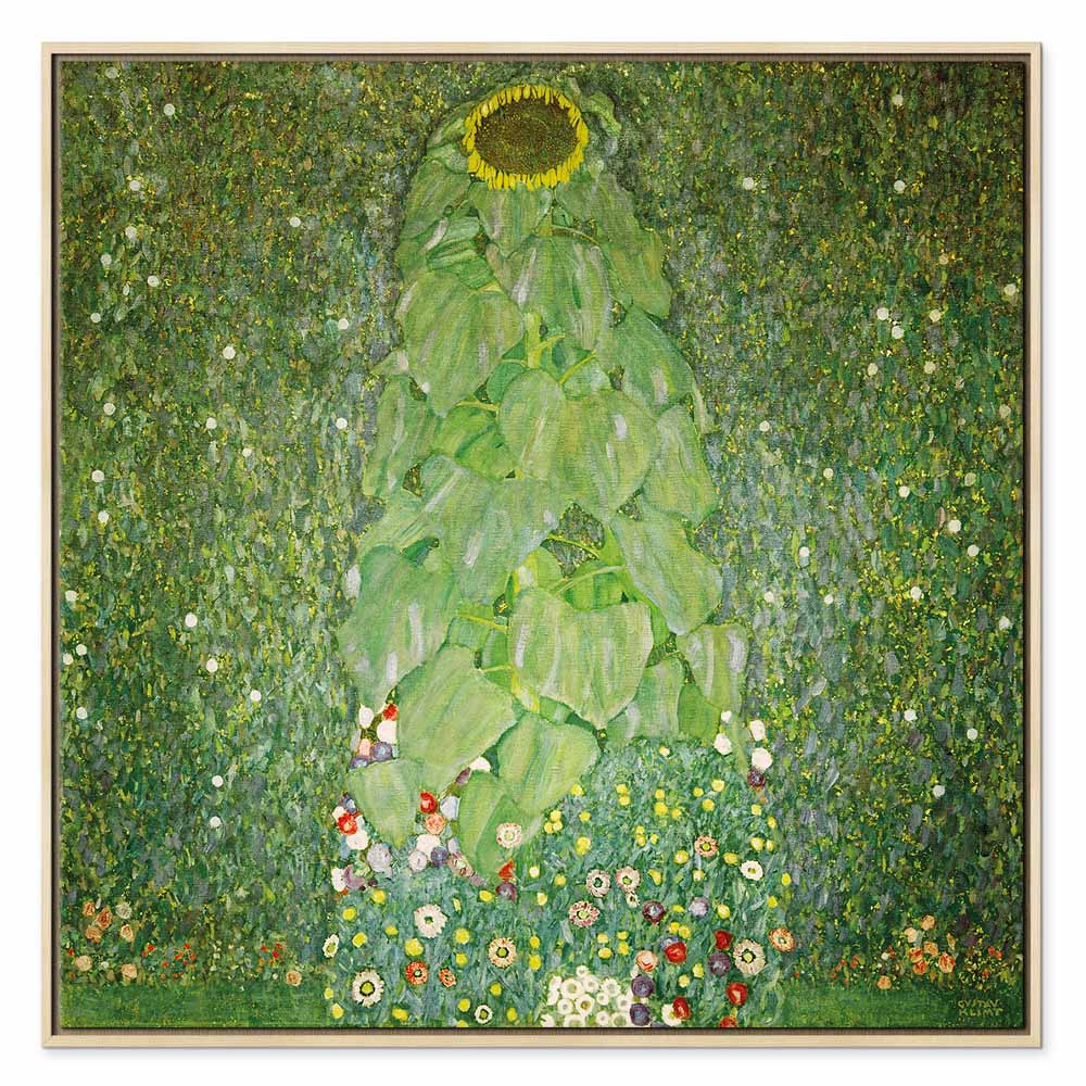 Klimt Sunflower Golden Floral Canvas Print