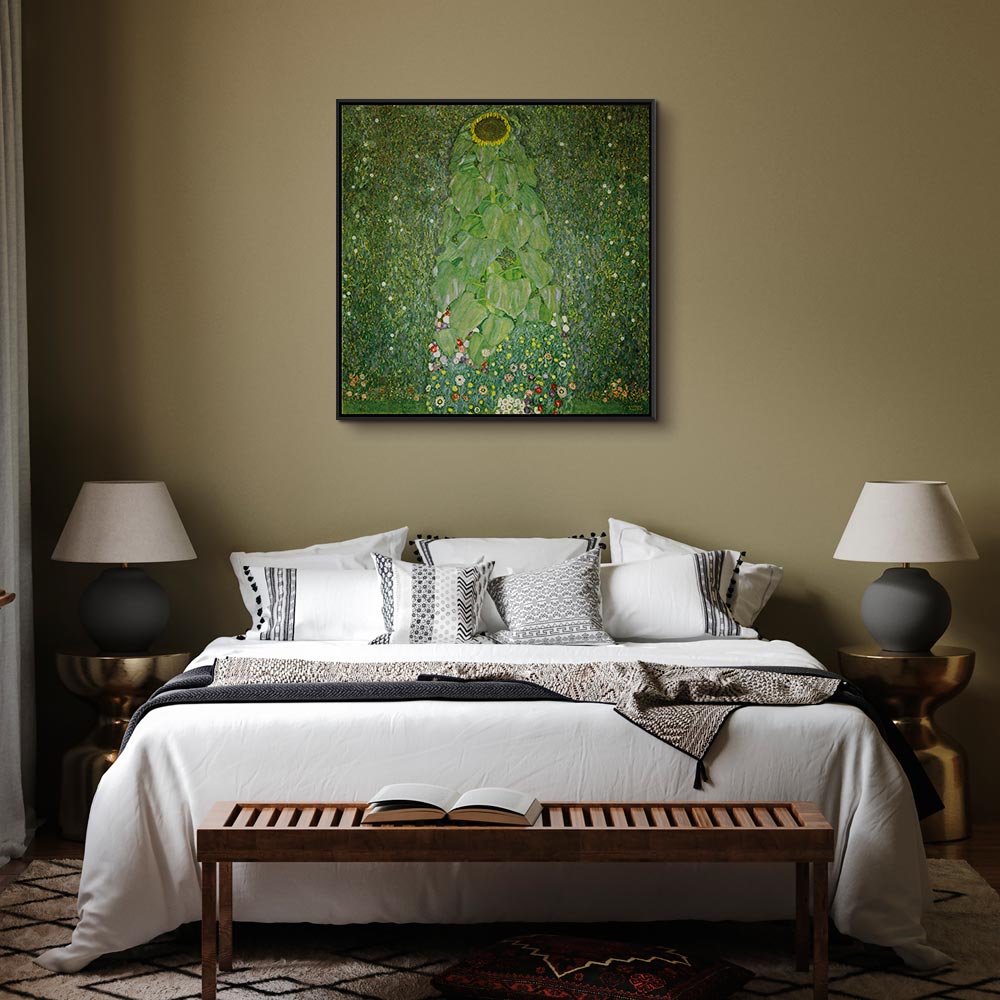 Klimt Sunflower Golden Floral Canvas Print