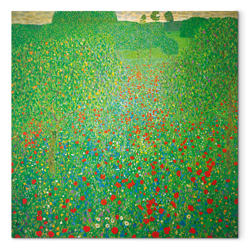 Klimt Poppy Field Floral Canvas Print