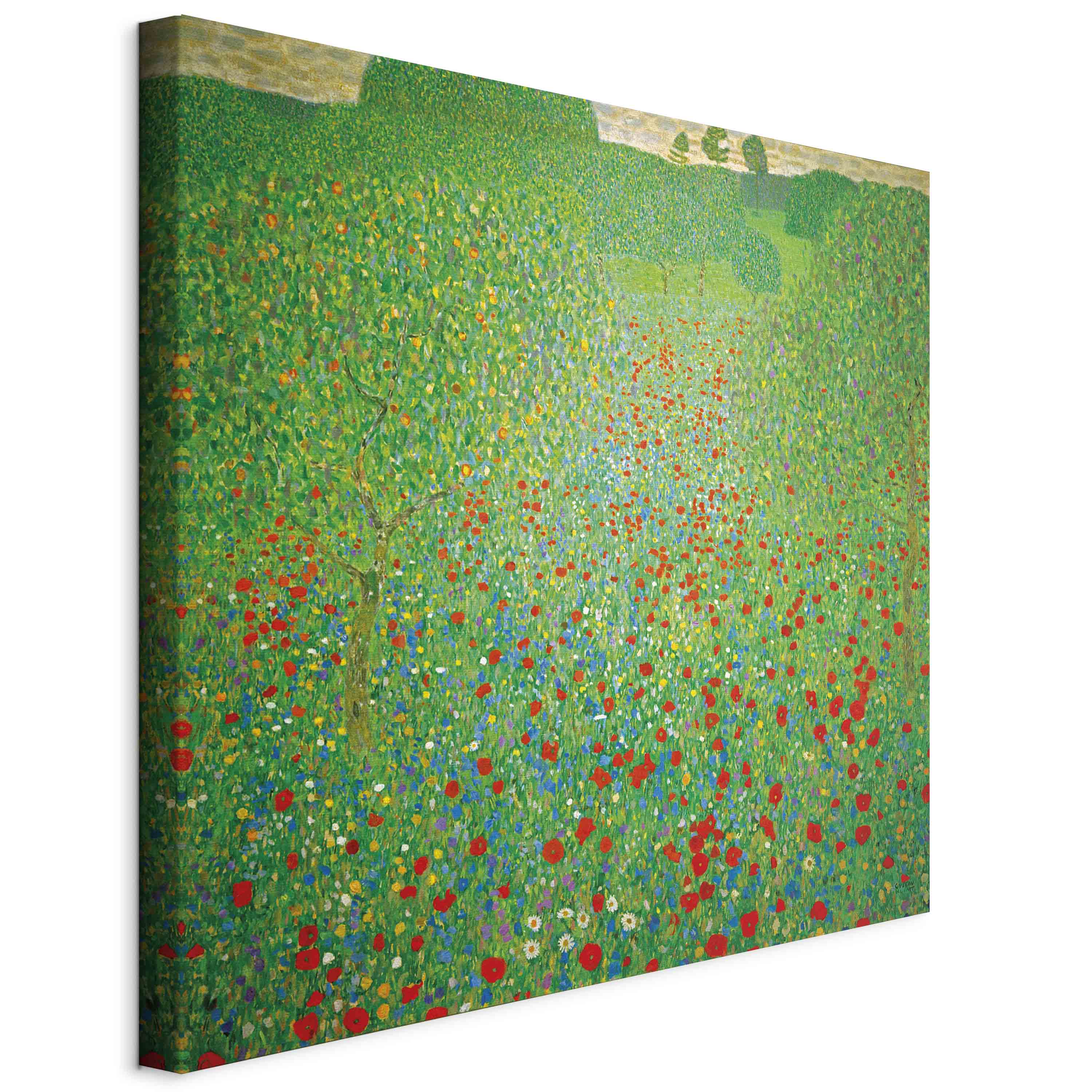 Klimt Poppy Field Floral Canvas Print