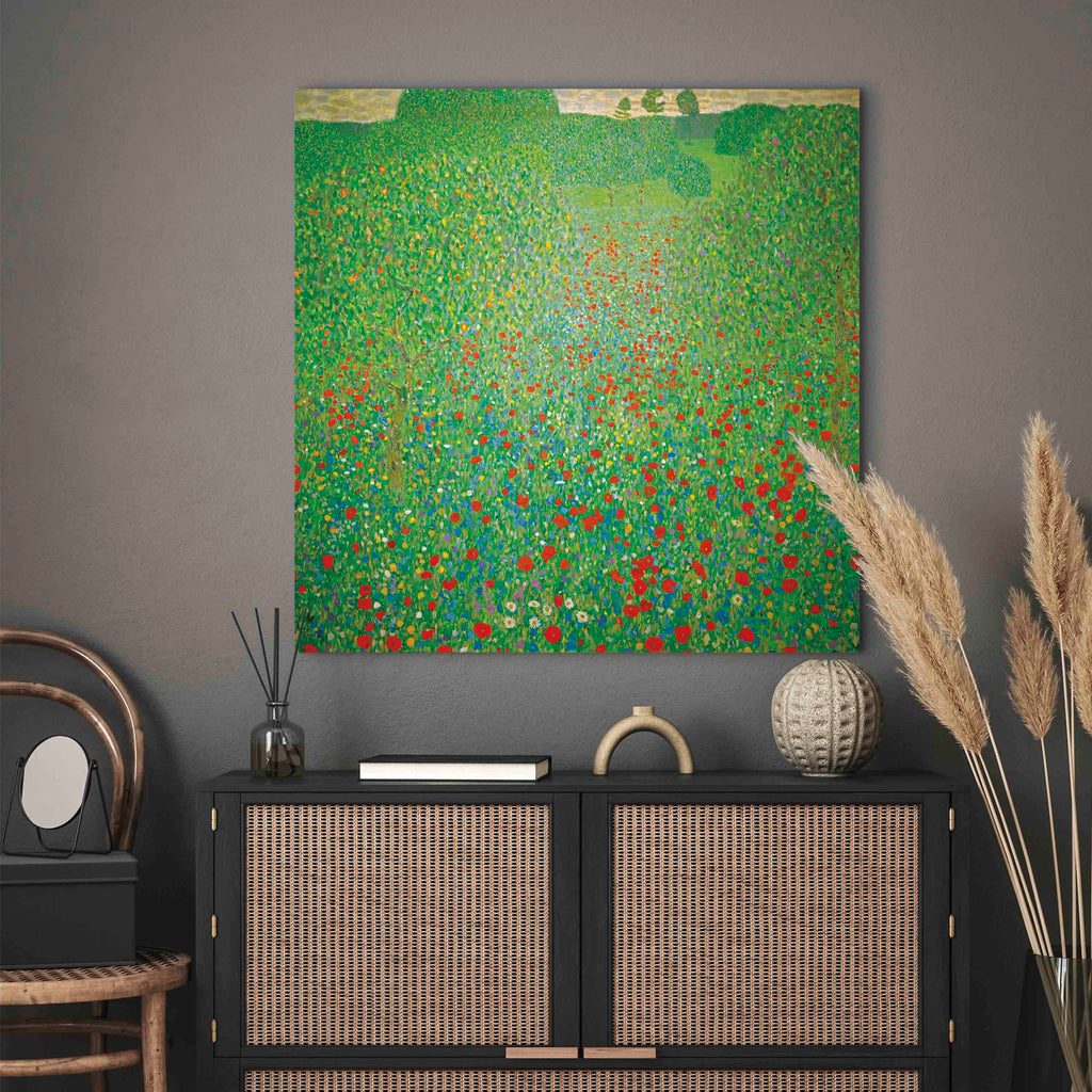 Klimt Poppy Field Floral Canvas Print