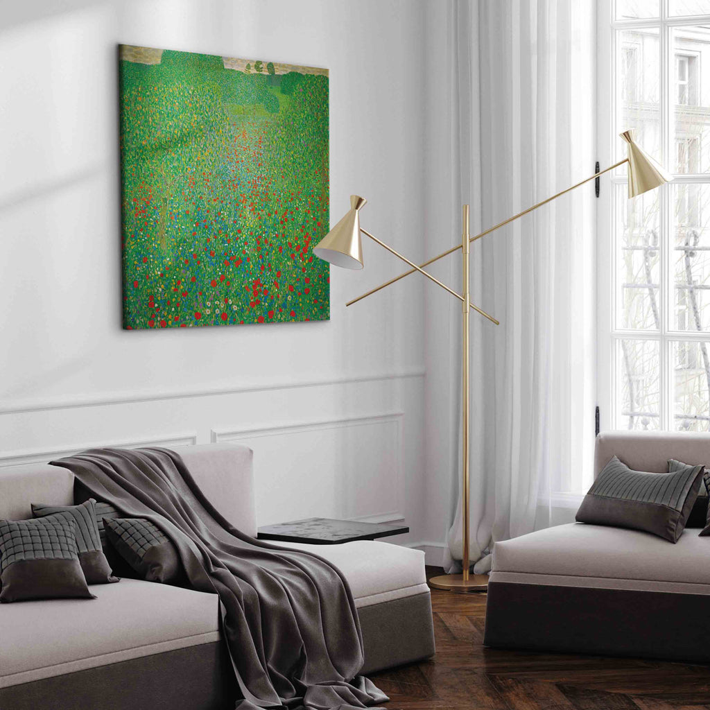 Klimt Poppy Field Floral Canvas Print