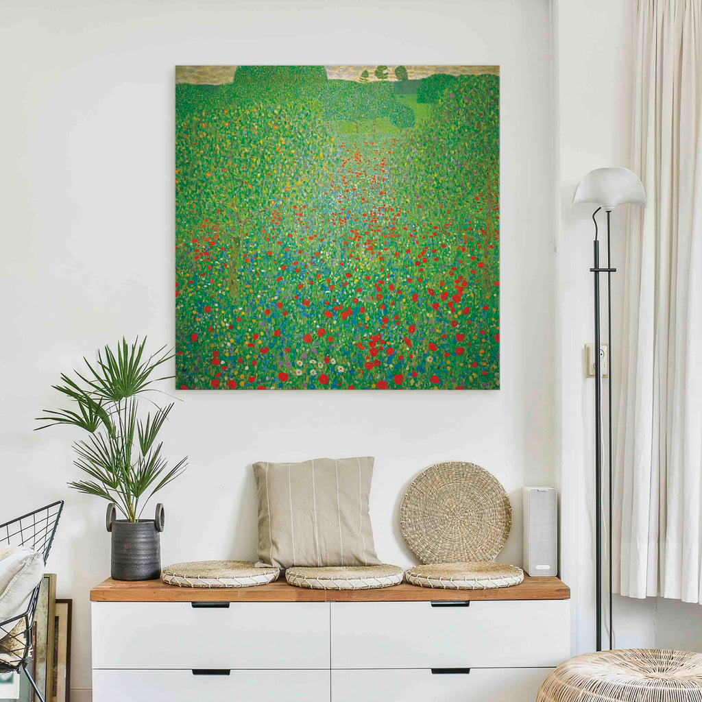 Klimt Poppy Field Floral Canvas Print