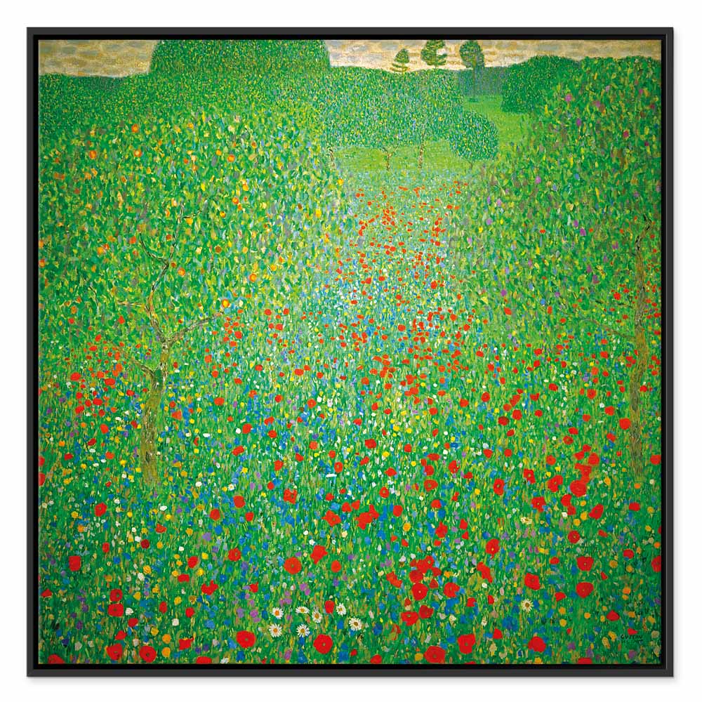 Klimt Poppy Field Floral Canvas Print