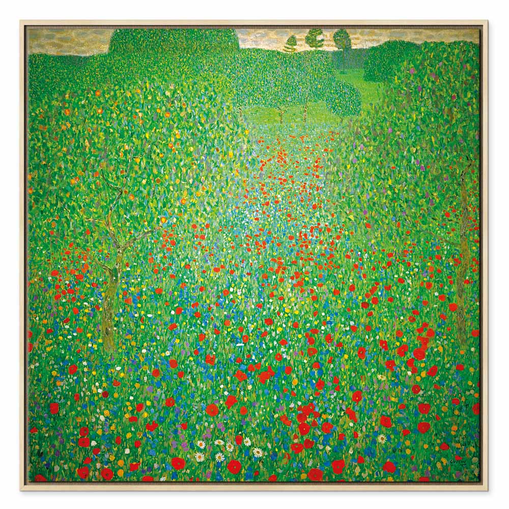 Klimt Poppy Field Floral Canvas Print