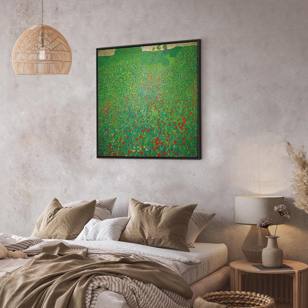 Klimt Poppy Field Floral Canvas Print