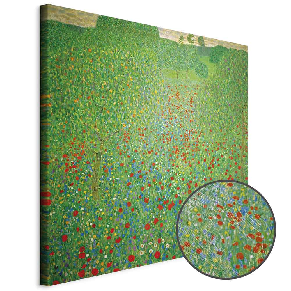 Klimt Poppy Field Floral Canvas Print