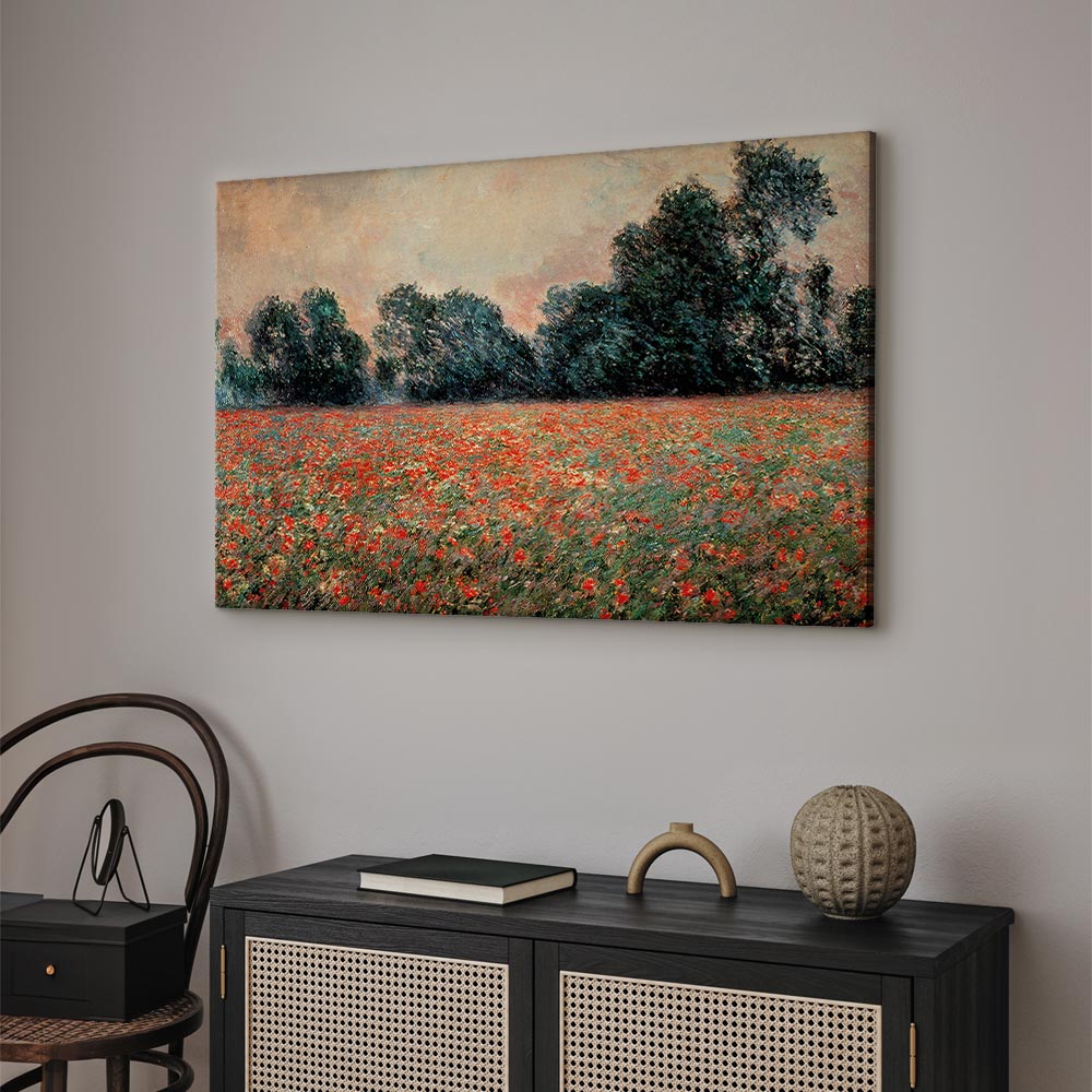 Leinwanddruck Feld mit wilden Mohnblumen