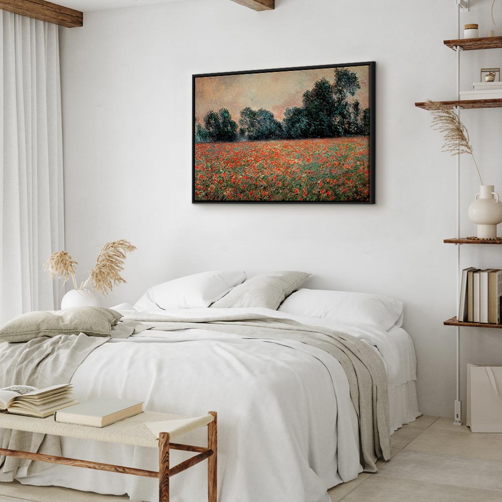 Leinwanddruck Feld mit wilden Mohnblumen