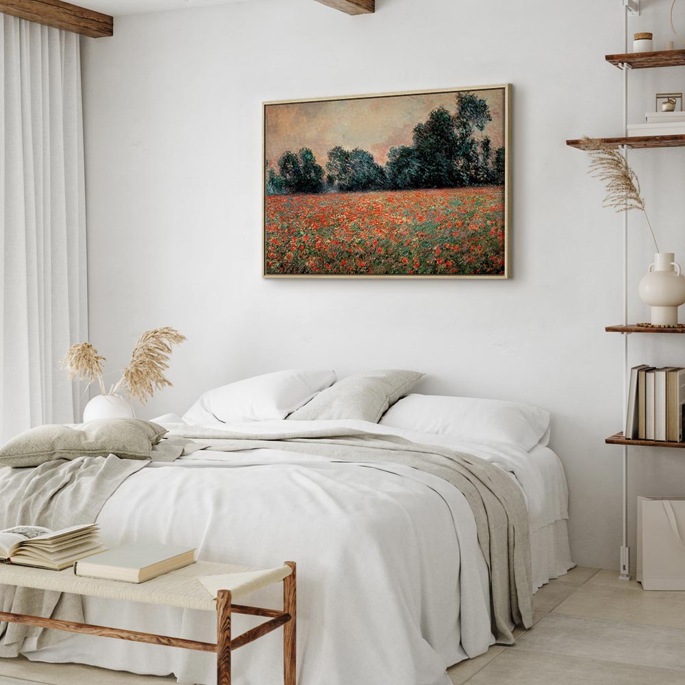 Leinwanddruck Feld mit wilden Mohnblumen