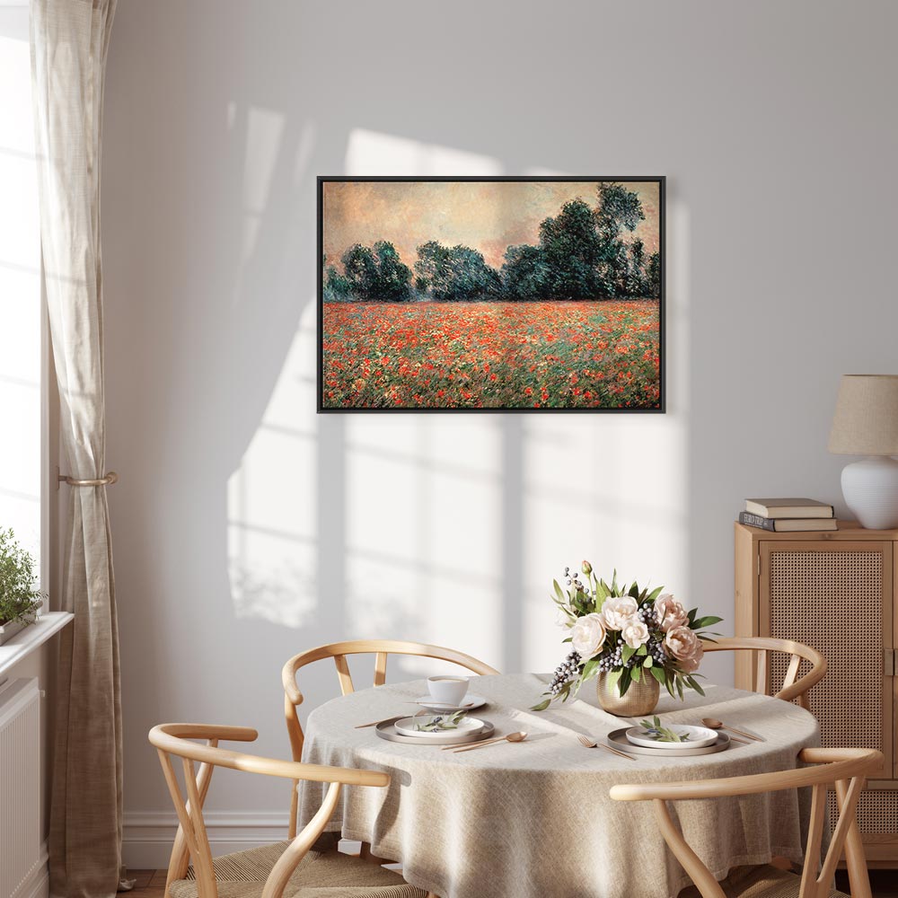 Leinwanddruck Feld mit wilden Mohnblumen