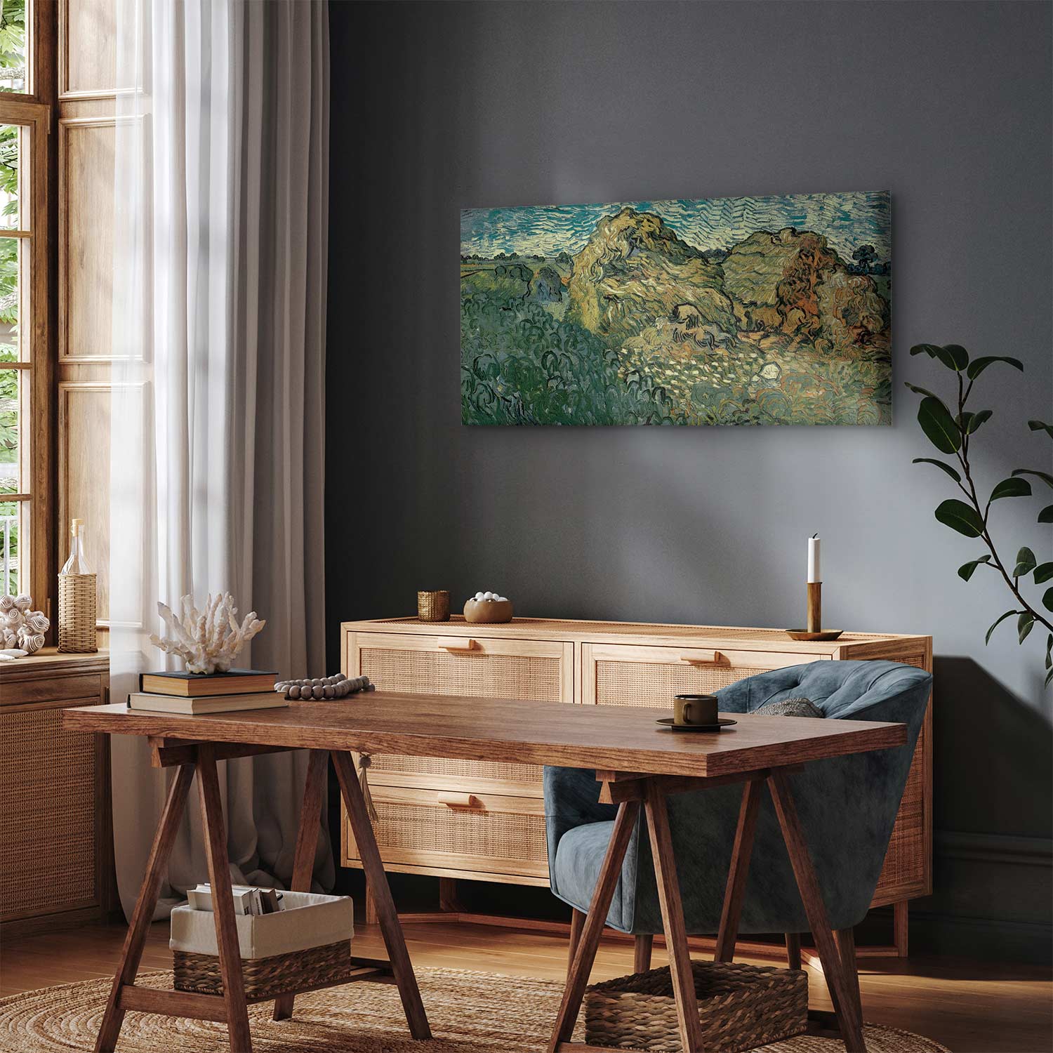 Van Gogh Wheat Field Landscape Canvas Print