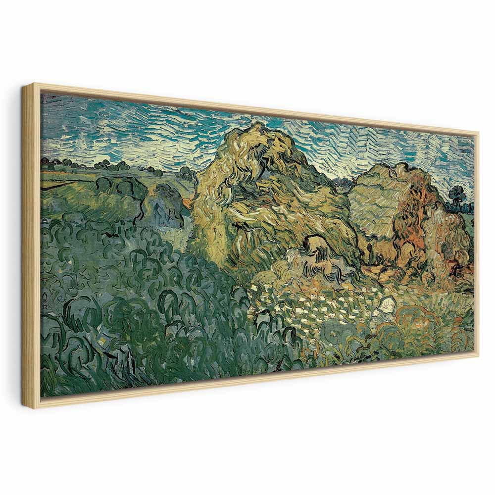Leinwanddruck „Feld mit Weizenhaufen“ von Van Gogh