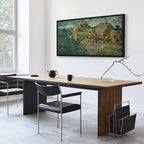 Leinwanddruck „Feld mit Weizenhaufen“ von Van Gogh