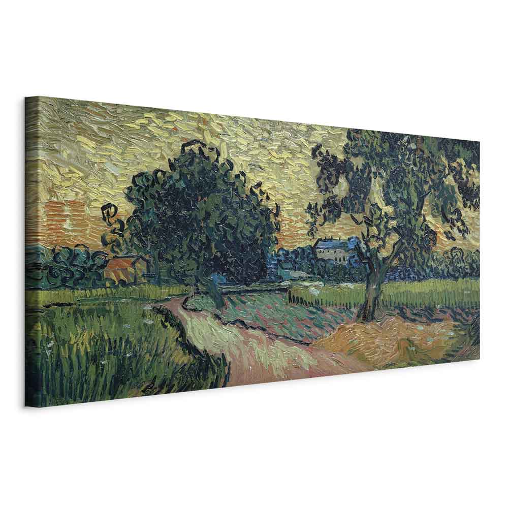 Canvas Print - Landscape with the Chateau of Auvers at Sunset