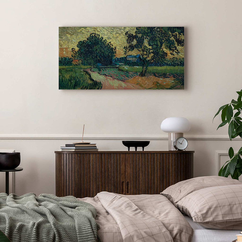 Auvers Sunset Landscape Classic Canvas Print