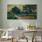 Auvers Sunset Landscape Classic Canvas Print