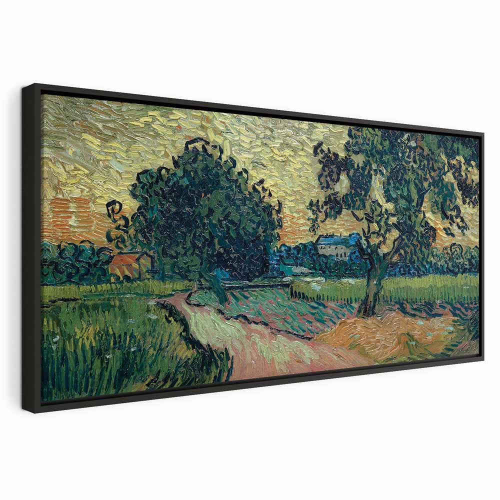 Leinwanddruck – Landschaft mit dem Schloss Auvers bei Sonnenuntergang