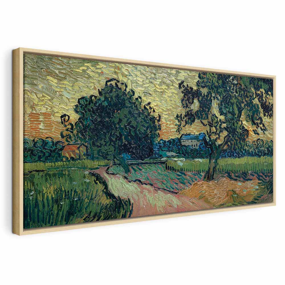 Canvas Print - Landscape with the Chateau of Auvers at Sunset