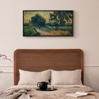 Leinwanddruck – Landschaft mit dem Schloss Auvers bei Sonnenuntergang