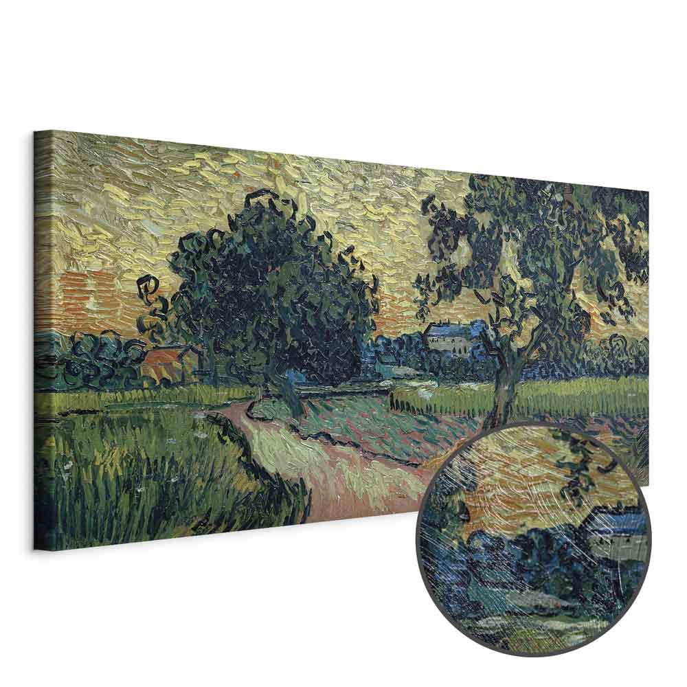 Auvers Sunset Landscape Classic Canvas Print