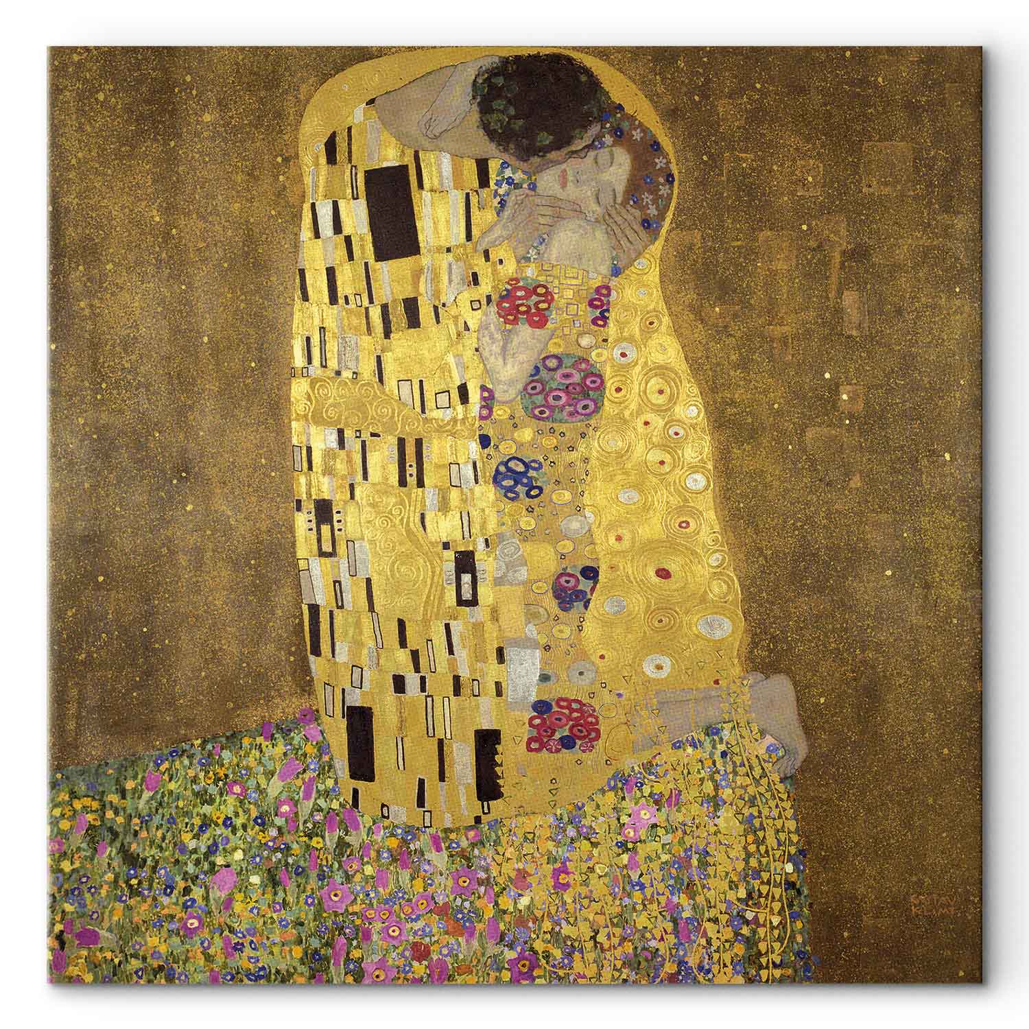 Gustav Klimt The Kiss Gold Romantic Canvas Print