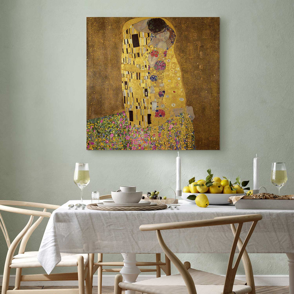 Gustav Klimt The Kiss Gold Romantic Canvas Print