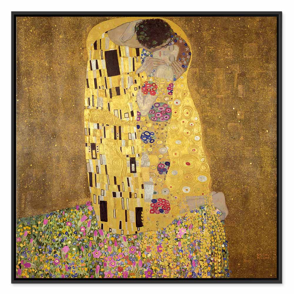 Gustav Klimt The Kiss Gold Romantic Canvas Print