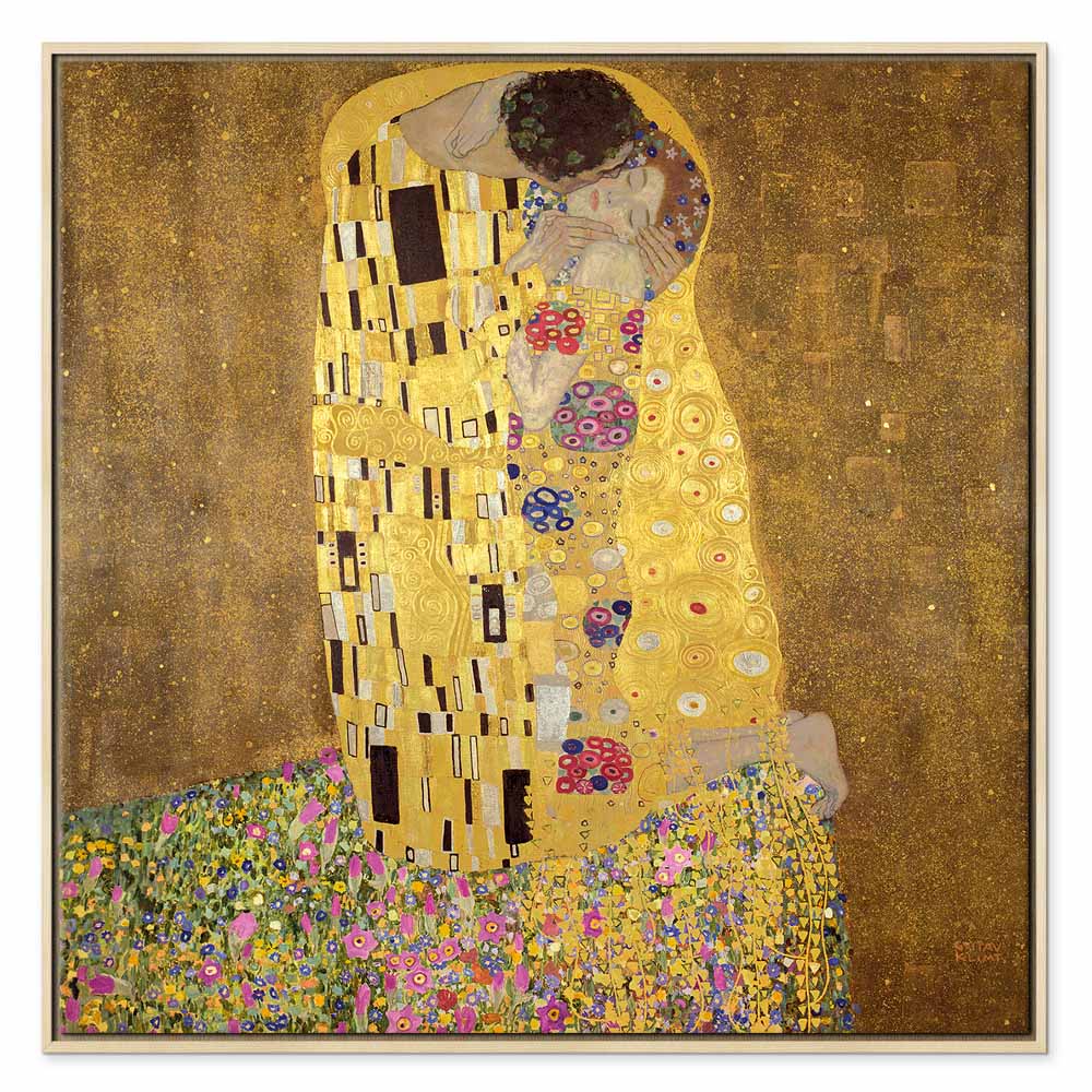 Gustav Klimt The Kiss Gold Romantic Canvas Print