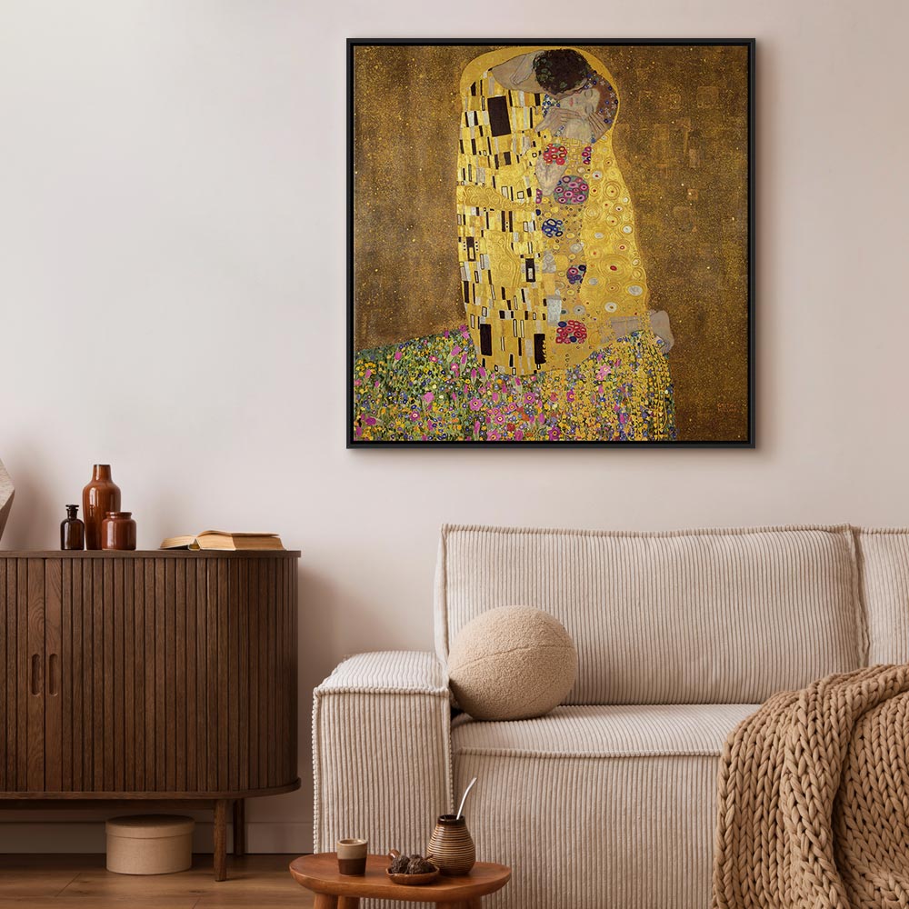 Gustav Klimt The Kiss Gold Romantic Canvas Print