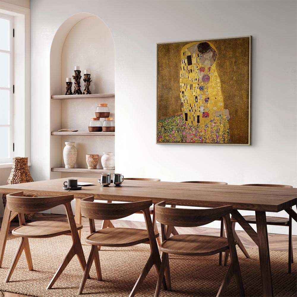 Gustav Klimt The Kiss Gold Romantic Canvas Print