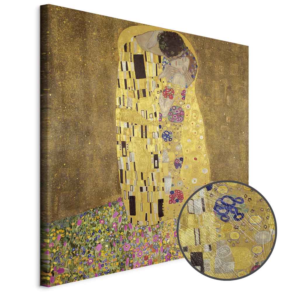Gustav Klimt The Kiss Gold Romantic Canvas Print