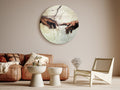 Creation of Adam Hands Classic Round Canvas Print