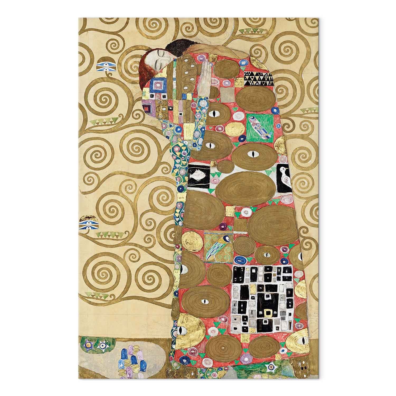 Klimt The Fulfilment Gold Portrait DIY Large Canvas Print