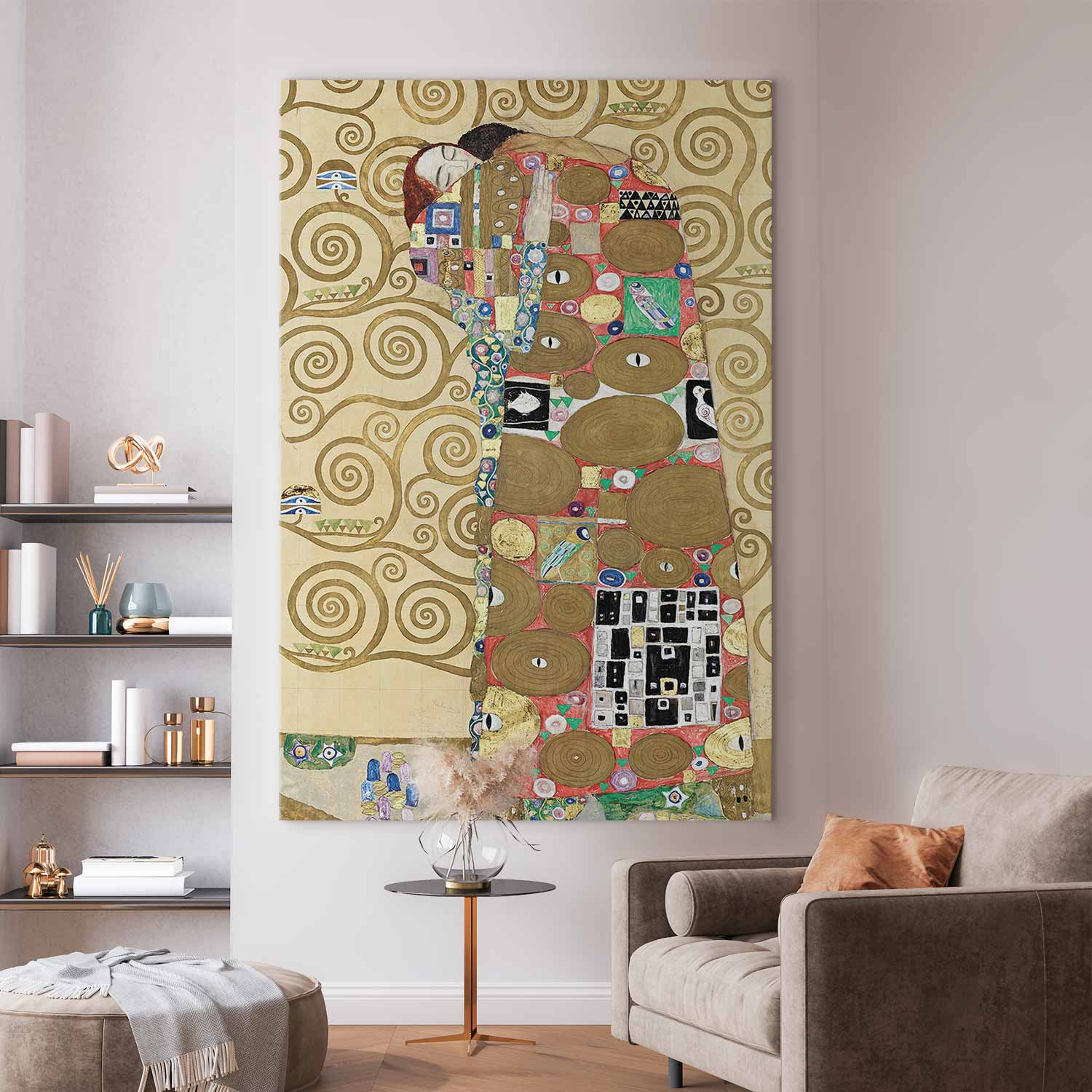 Klimt The Fulfilment Gold Portrait DIY Large Canvas Print