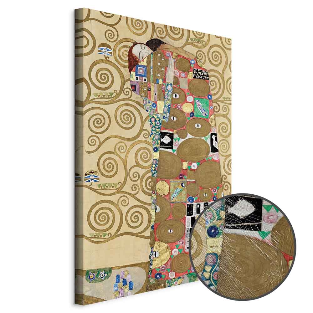 Gustav Klimt The Fulfillment Gold Canvas Print