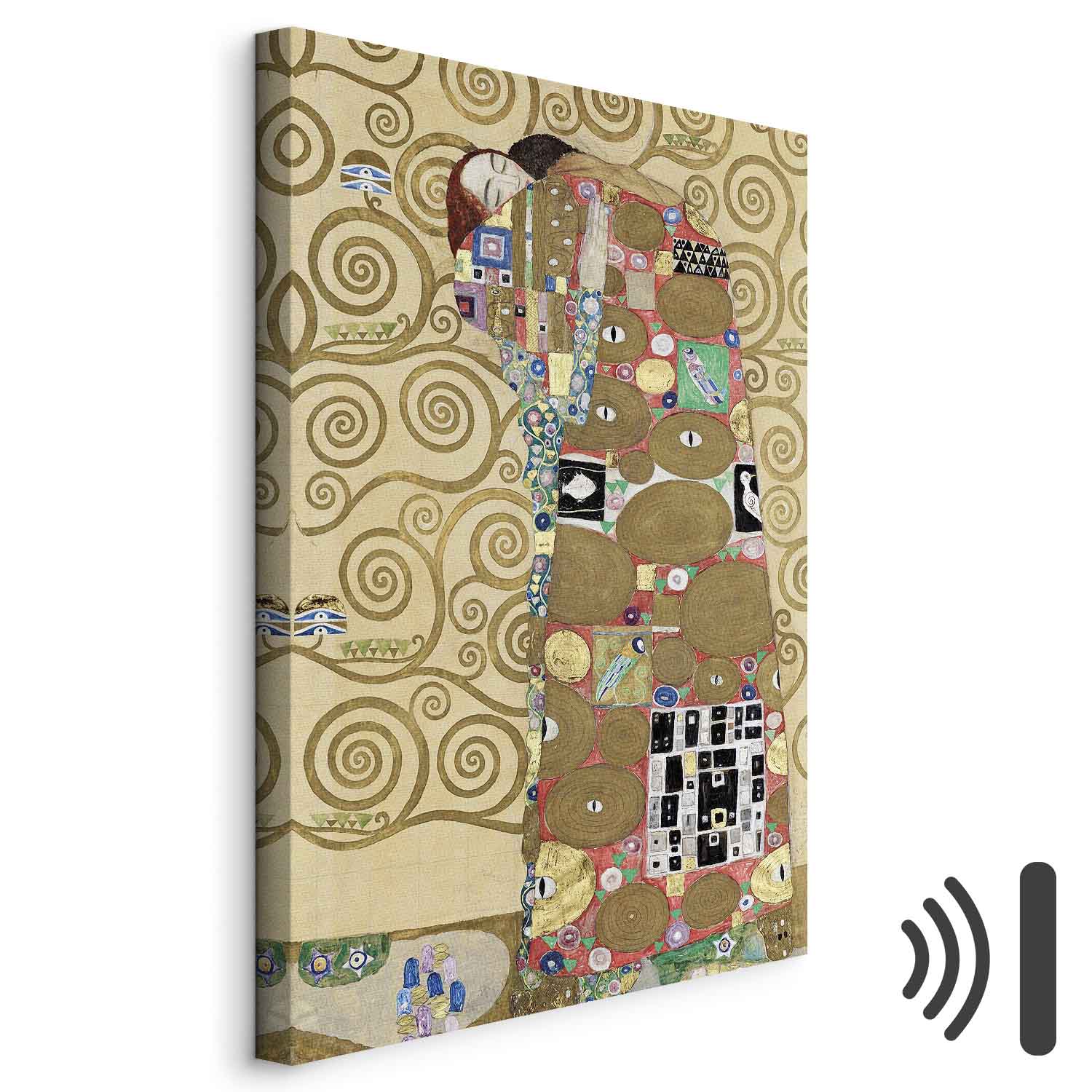 Gustav Klimt The Fulfillment Gold Canvas Print