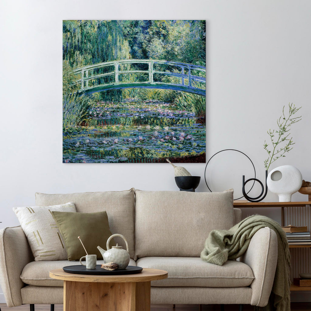 Leinwanddruck einer Fußgängerbrücke in Giverny