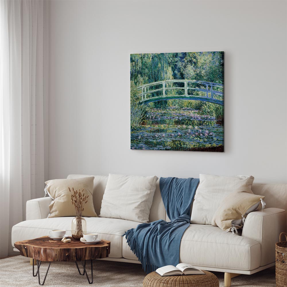 Leinwanddruck einer Fußgängerbrücke in Giverny