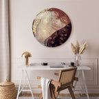 Klimt Danae Gold Romantic Round Canvas Print