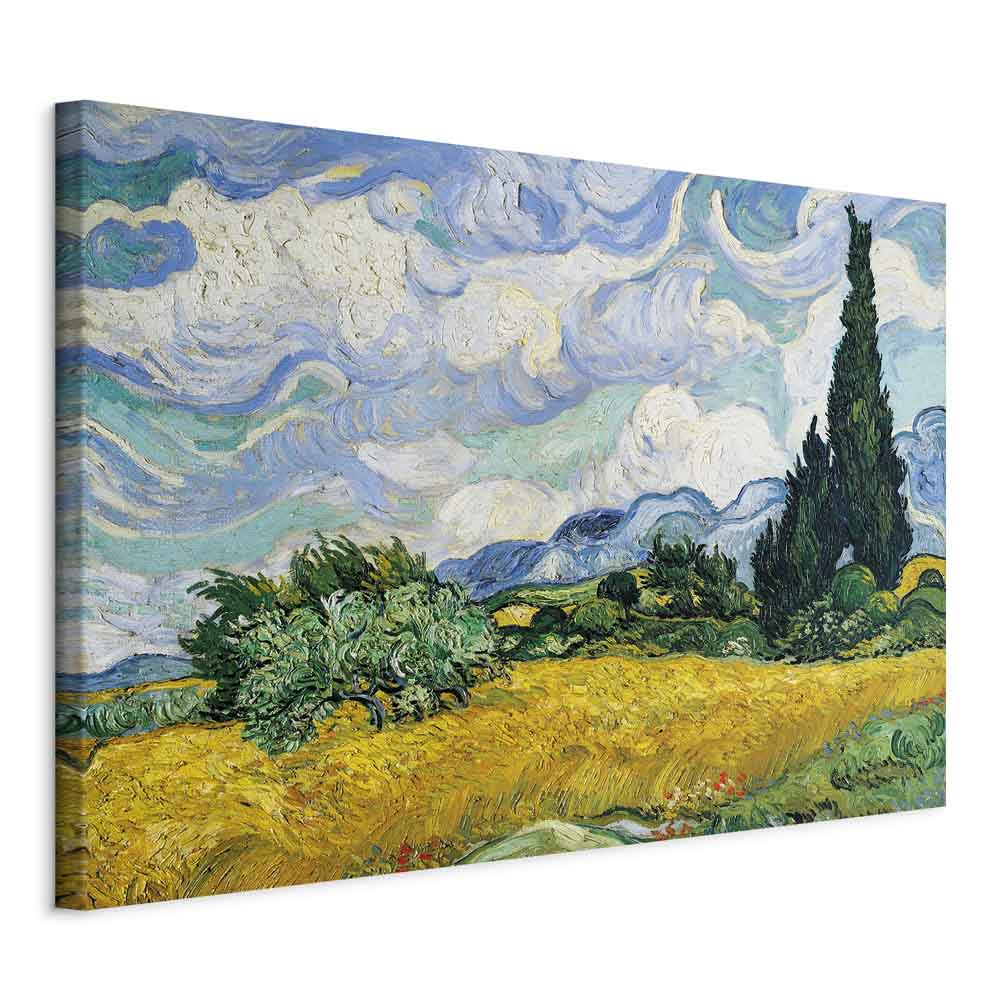 Wheat Field with Cypresses Landscape Canvas Print
