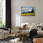 Wheat Field with Cypresses Landscape Canvas Print