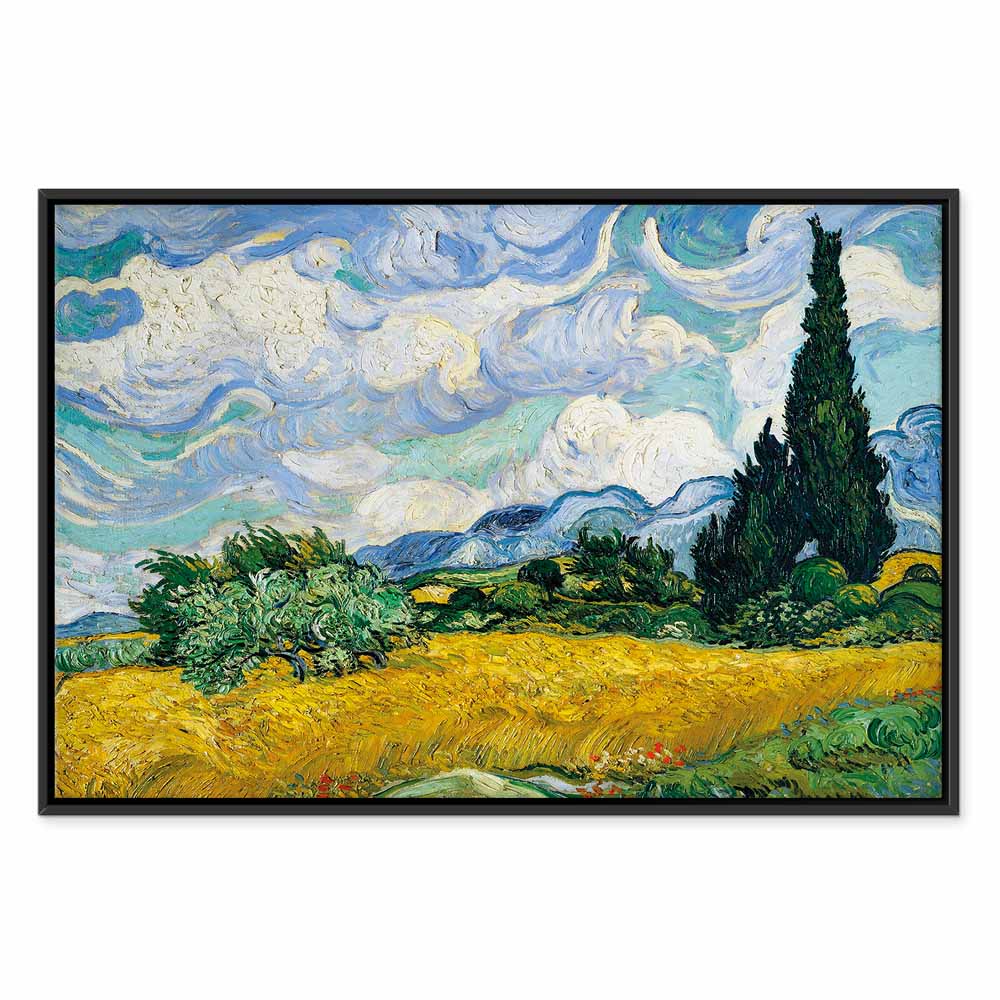 Wheat Field with Cypresses Landscape Canvas Print