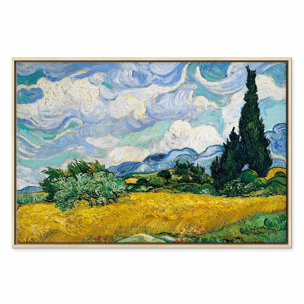 Wheat Field with Cypresses Landscape Canvas Print