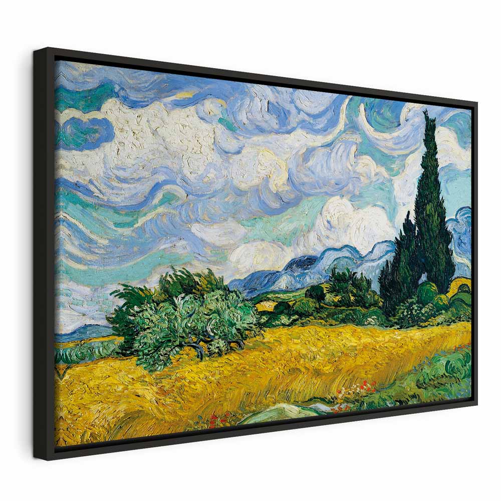 Wheat Field with Cypresses Landscape Canvas Print