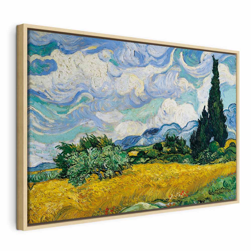 Wheat Field with Cypresses Landscape Canvas Print