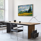 Wheat Field with Cypresses Landscape Canvas Print