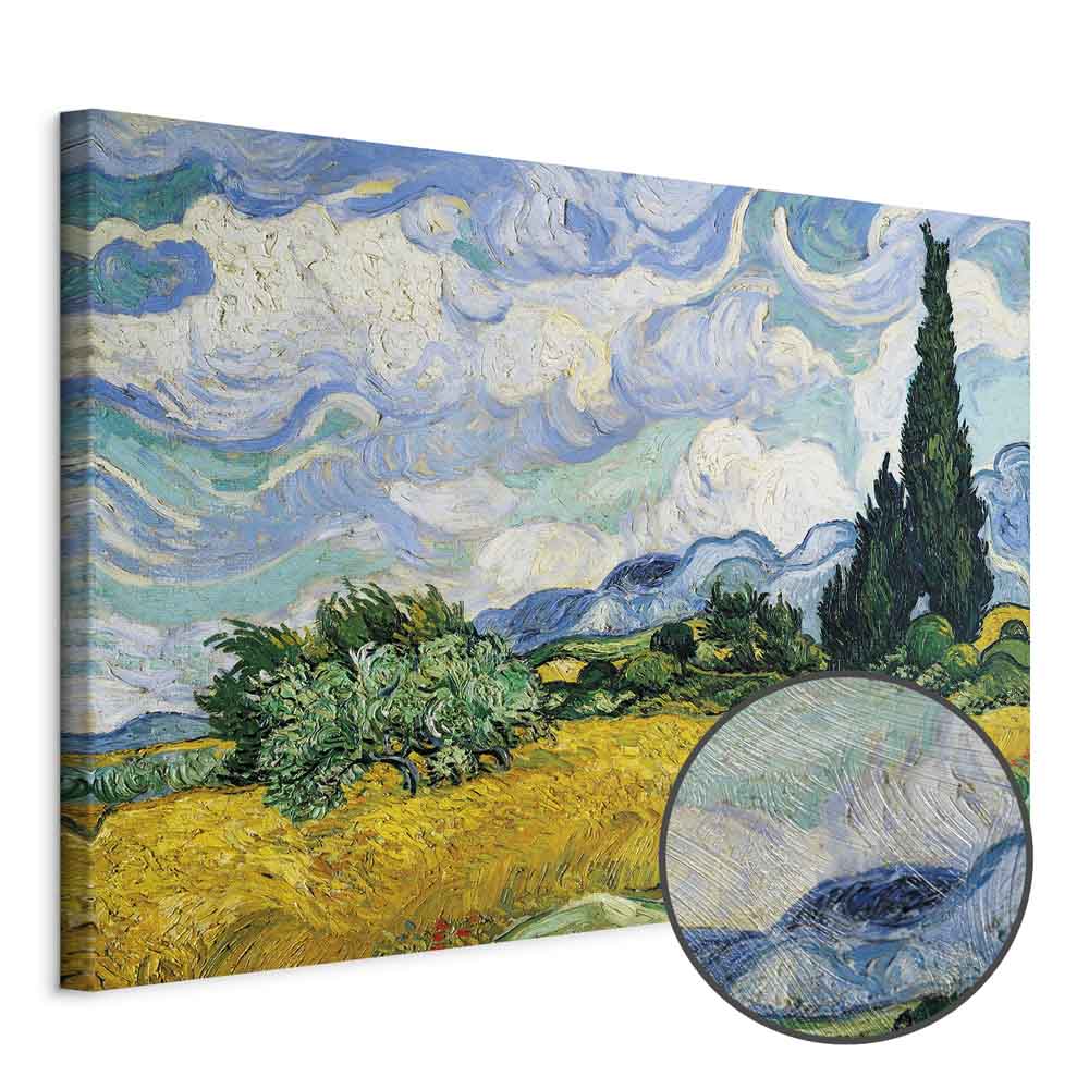 Wheat Field with Cypresses Landscape Canvas Print