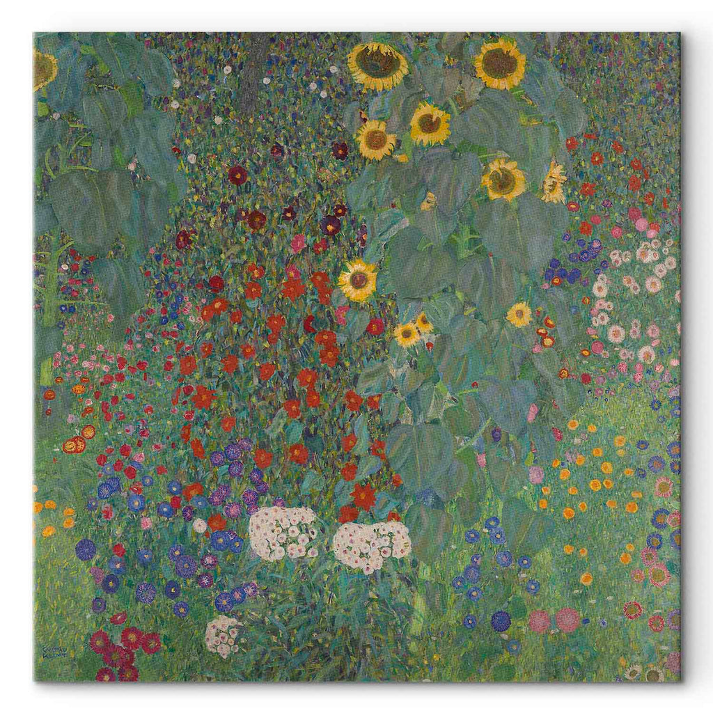 Klimt Sunflower Farm Garden Multicolor Canvas Print